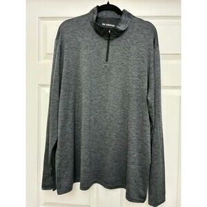 Real Essentials Men’s Heather Gray Quarter Zip Pullover Long Sleeve Athletic L